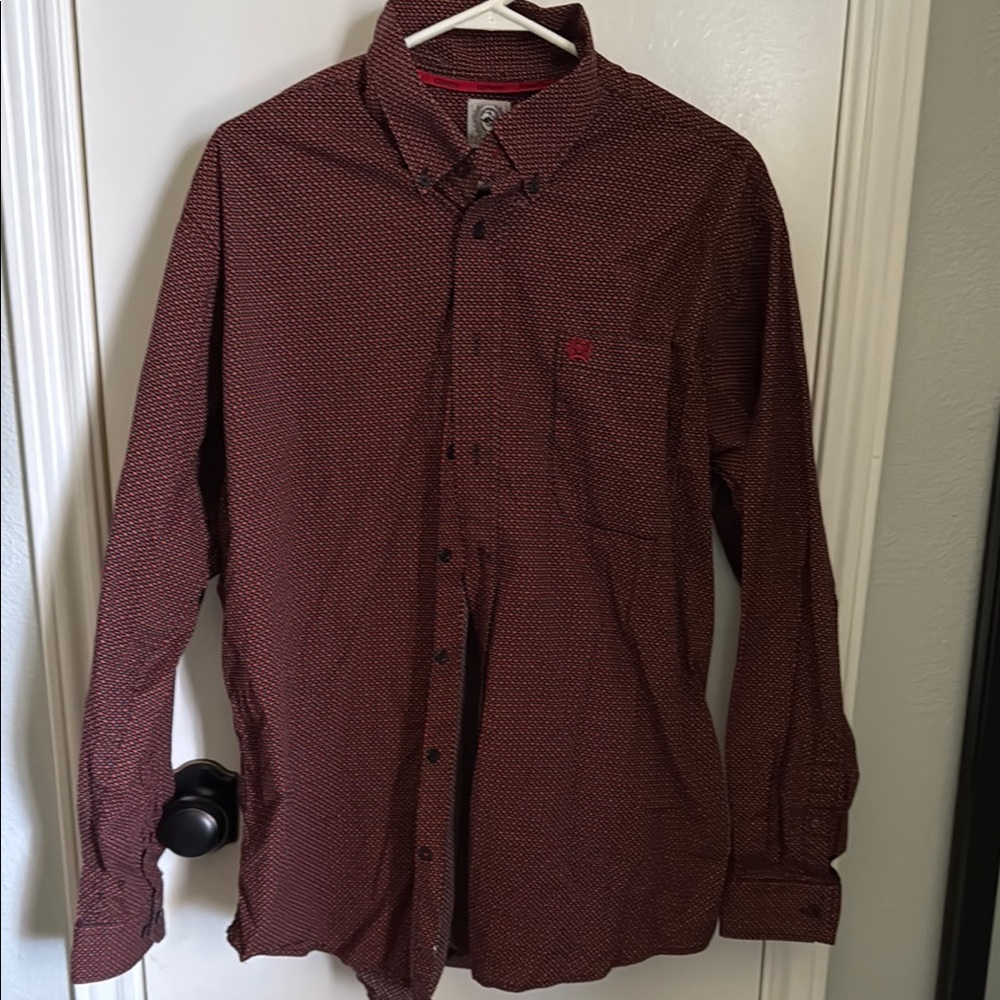 Cinch Red Casual Button Down Shirt